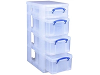 Een Really Useful Box trolley met 4 opbergdozen, zwart koop je bij best4office