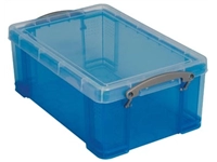 Een Really Useful Box opbergdoos 9 liter, transparant blauw koop je bij best4office