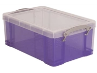 Een Really Useful Box opbergdoos 9 liter, transparant paars koop je bij best4office