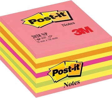 Een Post-it Notes kubus, 450 vel, ft 76 x 76 mm, roze-geel tinten koop je bij best4office