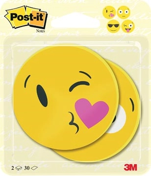 Een Post-it Notes EMOJI, 30 vel, ft 70 x 70 mm, pak van 2 blokken koop je bij Muys Kantoor & Kado