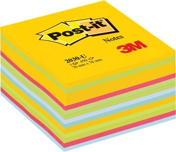 Een Post-it Notes kubus, 450 vel, ft 76 x 76 mm, geassorteerde kleuren ultra koop je bij Muys Kantoor & Kado