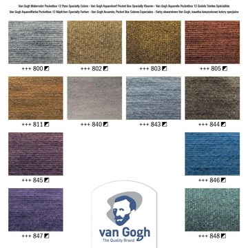 Een Van Gogh aquarelverf, pocketbox met 12 napjes, metallic- en interference kleuren koop je bij best4office