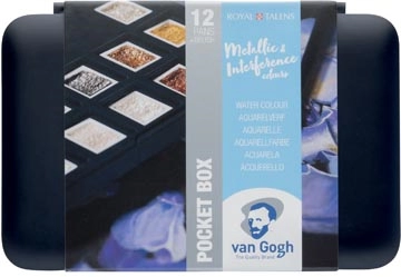 Een Van Gogh aquarelverf, pocketbox met 12 napjes, metallic- en interference kleuren koop je bij best4office