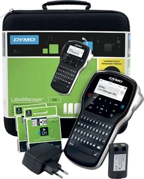 Een Dymo beletteringsysteem LabelManager 280 kit, qwerty, inclusief 2 x D1 tape, draagtas en oplader koop je bij best4office