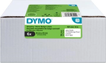 Een Dymo Value Pack: etiketten LabelWriter ft 101 x 54 mm, wit, doos van 6 x 220 etiketten koop je bij best4office