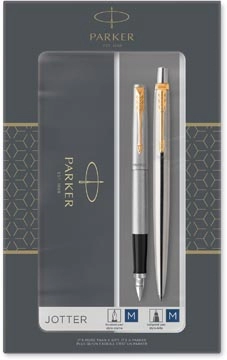 Een Parker Jotter giftbox duoset, vulpen en balpen, goud koop je bij Muys Kantoor & Kado