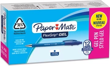 Een Paper Mate balpen Flexgrip Gel, doos van 12 stuks, blauw koop je bij best4office