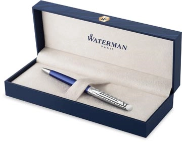 Een Waterman balpen Hémisphère Deluxe Marine Blue met palladium detail koop je bij Muys Kantoor & Kado