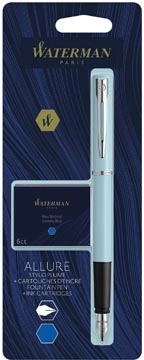 Een Waterman vulpen Allure Pastel fijne punt, inclusief 6 inktpatronen, op blister koop je bij best4office