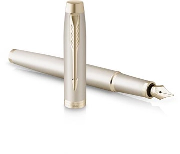 Een Parker IM Monochrome vulpen Champagne, medium, giftbox koop je bij best4office