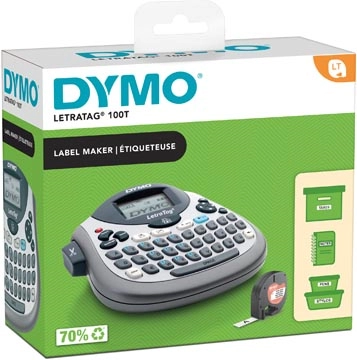 Een Dymo beletteringsysteem LetraTag LT-100T, inclusief 1 LT-tape, azerty koop je bij best4office