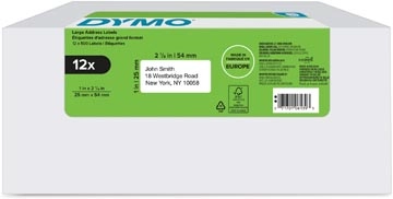 Een Dymo etiketten LabelWriter ft 25 x 54 mm, wit, doos van 12 x 500 etiketten koop je bij best4office