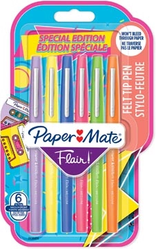 Een Paper Mate viltstift Flair Retro, blister van 6 stuks koop je bij best4office