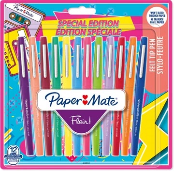 Een Paper Mate viltstift Flair Retro, blister van 12 stuks koop je bij best4office