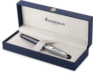 Een Waterman vulpen Expert Deluxe, medium, metallic grijs CT, in giftbox koop je bij Muys Kantoor & Kado