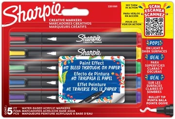 Een Sharpie paintmarker, blister van 5 stuks, assorti koop je bij best4office