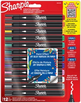 Een Sharpie paintmarker, blister van 12 stuks, assorti koop je bij best4office