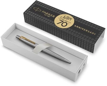 Een Parker Jotter balpen special edition 70th Anniversary, stainless steel GT, medium, in giftbox koop je bij Muys Kantoor & Kado