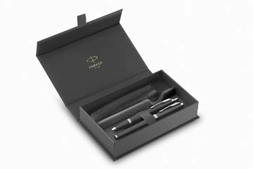 Een Parker IM vulpen en balpen, duoset, giftbox en etui, zwart koop je bij Muys Kantoor & Kado