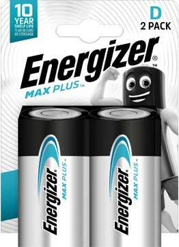 Een Energizer batterijen Max Plus D, blister van 2 stuks koop je bij Muys Kantoor & Kado