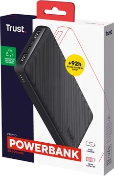 Een Trust Primo Eco powerbank, 20.000 mAh, zwart koop je bij best4office