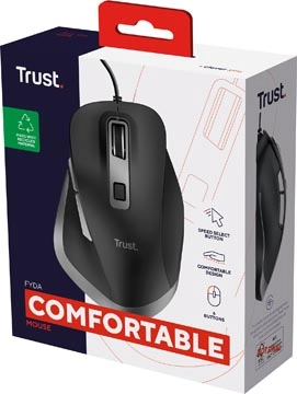 Een Trust Fyda Comfort muis Eco, zwart koop je bij best4office