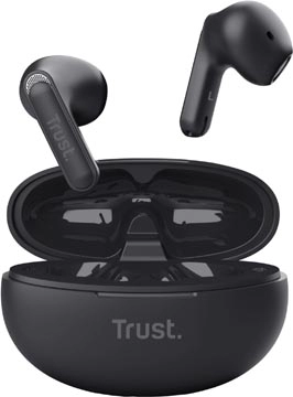 Een Trust Yavi Bluetooth draadloze oortjes, noice cancelling earphones, zwart koop je bij best4office