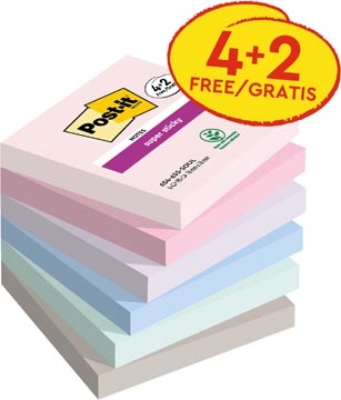 Een Post-it Super Sticky notes Soulful, 90 vel, ft 76 x 76 mm, 4 + 2 GRATIS koop je bij best4office