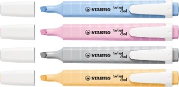 Een STABILO swing cool markeerstift pastel, etui van 4 stuks, assorti koop je bij Muys Kantoor & Kado