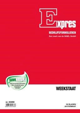 Een Sigel Expres weekstaat, ft A4, Nederlandstalig, 50 vel koop je bij best4office