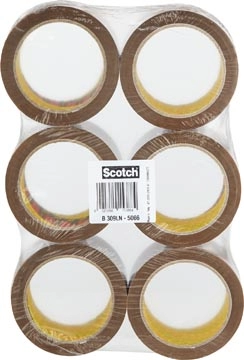 Een Scotch geluidsarme verpakkingstape, ft 50 mm x 66 m, bruin, pak van 6 rollen koop je bij Muys Kantoor & Kado