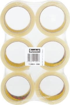 Een Scotch geluidsarme verpakkingstape, ft 50 mm x 66 m, transparant, pak van 6 rollen koop je bij Muys Kantoor & Kado