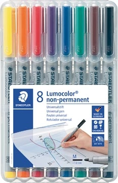 Een Staedtler Lumocolor 315, OHP-marker, non permanent, 1,0 mm, box van 8 stuks in geassorteerde kleuren koop je bij best4office