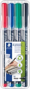 Een Staedtler Lumocolor 317, OHP-marker, permanent, 1,0 mm, box van 4 stuks in geassorteerde kleuren koop je bij best4office