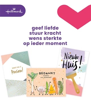 Een Hallmark navulset wenskaarten, divers, pak van 12 stuks koop je bij Muys Kantoor & Kado