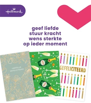 Een Hallmark navulset wenskaarten, felicitatie, pak van 6 stuks koop je bij Muys Kantoor & Kado