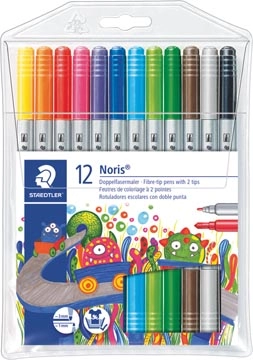 Een Staedtler viltstift Noris Club, ophangbare etui met 12 stuks koop je bij best4office