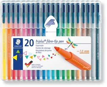 Een Staedtler viltstift Triplus Color, opstelbare box met 20 kleuren koop je bij best4office