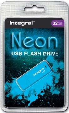 Een Integral Neon USB 2.0 stick, 32 GB, blauw koop je bij best4office