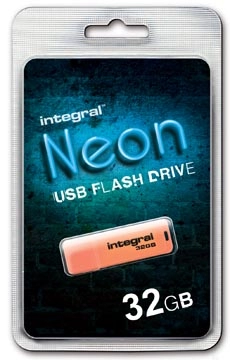 Een Integral Neon USB 2.0 stick, 32 GB, oranje koop je bij best4office