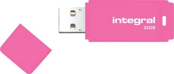 Een Integral Neon USB 2.0 stick, 32 GB, roze koop je bij Muys Kantoor & Kado