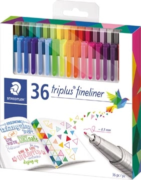 Een Staedtler fineliner Triplus, etui met 36 stuks, inclusief 10 gratis, assorti koop je bij best4office