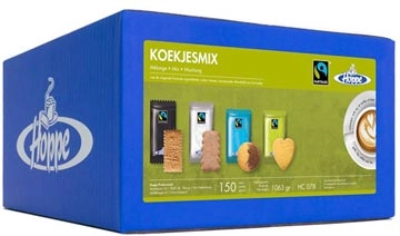 Een Hoppe koekjes Fairtrade Koekjesmix, doos van 150 stuks koop je bij Muys Kantoor & Kado