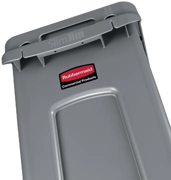 Een Rubbermaid afvalcontainer Slim Jim, 87 liter, grijs koop je bij Muys Kantoor & Kado