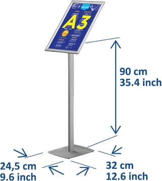 Een Europel info vloerstandaard voor ft A3, grijs koop je bij best4office