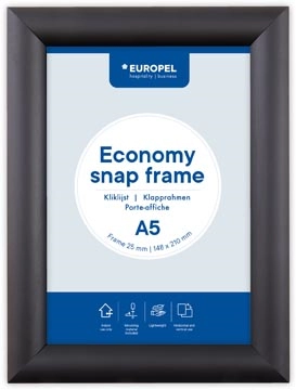 Een Europel Clicklijst Economy, lijst 25 mm, ft A5, zwart koop je bij best4office