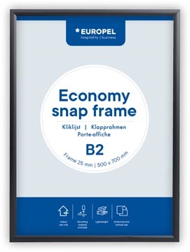 Een Europel Clicklijst Economy, lijst 25 mm, ft B2, zwart koop je bij best4office