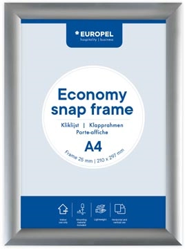 Een Europel clicklijst Economy, lijst 25 mm, ft A4, zilver koop je bij best4office