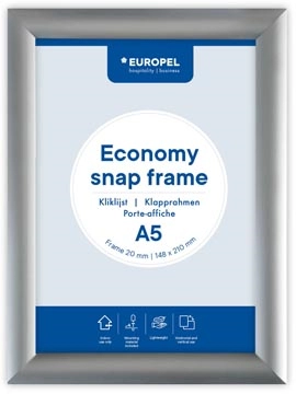 Een Europel clicklijst Economy, lijst 25 mm, ft A5, zilver koop je bij best4office